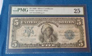 1899 $5 Silver Certificate Fr281 Pmg 25 Vf Spellman/white,