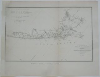 1853 Us Coast Survey Map Galveston Bay Fort Point Maragorda Texas Gulf