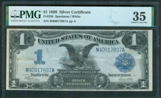 $1 Silver Certificate Series 1899 Fr.  236,  Pmg Choice Vf 35