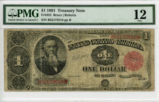 Fr.  352 1891 $1 Pmg Fine 12 - Treasury Notes