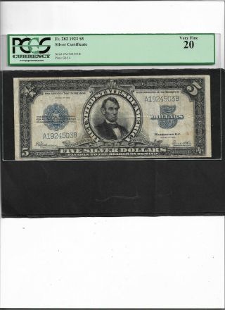 1923 $5 Silver Certificate Fr.  282 Very Fine 20