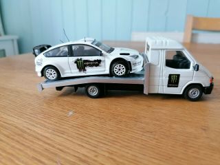 Ford Transit Beavertail/ford Focus Rs Wrc.  1/43 Code 3 Model.