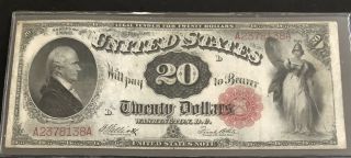 1880 - $20 “hamilton” Legal Tender Note In Xf W/1 Pinhole.  Fr 147.