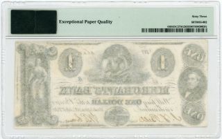 1852 $1 The Merchants ' Bank - Washington,  D.  C.  Note PMG Ch.  CU 63 EPQ 2
