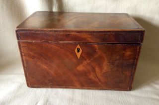 An 18th Century Flame Mahogany Tea Caddy Or Box,  For Restoration.