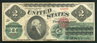 Fr.  41 1862 $2 Two Dollars Legal Tender United States Note Extremely Fine
