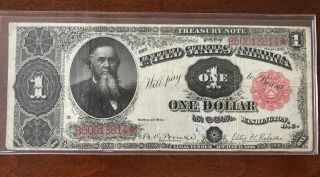 1891 $1 One Dollar Treasury Note Currency