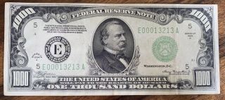 Trophy Note Scarce Richmond $1000 One Thousand Dollar Bill
