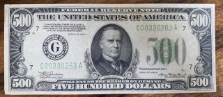 Gorgeous Chicago 1934 $500 Five Hundred Dollar Bill 1000