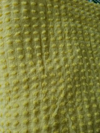 Vintage Chenille Yellow Popcorn/hobnail Lightweight Full Size Bedspread Summer