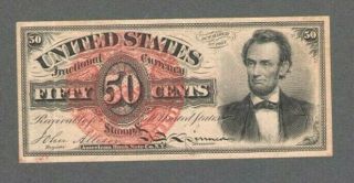 1863 Us 50 Fifty Cents Fractional Currency Fourth Issue 50c Fr 1374 - S571