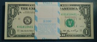 100 $1 Dollar Federal Reserve Star Notes Consecutive 