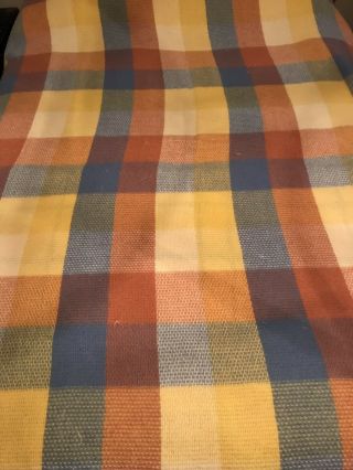 Vintage North Star Wool Pastel Plaid Blanket 80x88 Woven Weave Satin Trim