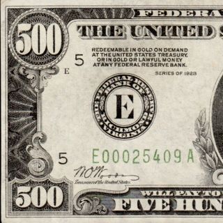 Scarce Note 1928 Richmond $500 Five Hundred Dollar Bill 1000 Fr.  2200 B00025409a