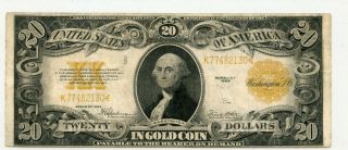 1922 $20 Gold Certificate Large Note Fr 1187 130