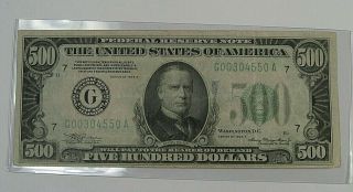 1934 - A $500 Frn Federal Reserve Note.  G Series Chicago.  Fr.  2202 G00304550a
