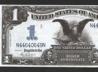 Solid N Block Parker/burke Black Eagle $1 1899 Silver Certificate