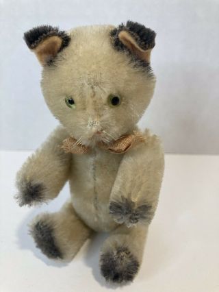 Vintage Schuco 5” Mohair Yes / No Kitty Cat,  Jointed Limbs