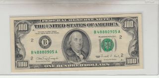1990 (b) $100 One Hundred Dollar Bill Federal Reserve Note York Vintage Old
