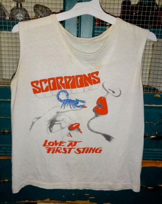 Vintage 1984 Scorpions Love At First Sting Tour Authentic Concert T Shirt