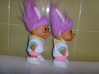 Two Russ Wacky Wabbit Sweater Trolls Twins 5 ' Easter Rare HTF Pre - Owned 3