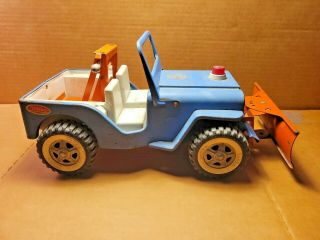 Vintage Tonka Jeep And Snow Plow Steel Aa Wrecker Truck (blue)