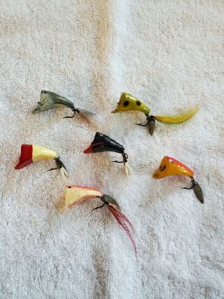 Antique Vintage Fly Fishing Lures Weber Popers 6 Colors