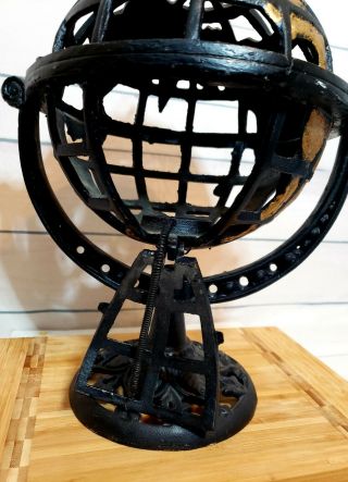 Vintage Cast Iron Globe Garden Candle Lantern. 3