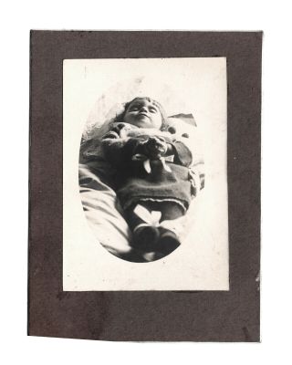Cabinet Card Cdv Post Mortem Photo 1900 Death Deathbed Mourning Girl Baby France
