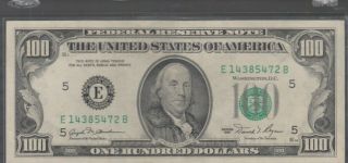 1981 (e) $100 One Hundred Dollar Bill Federal Reserve Note Richmond Old Currency