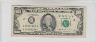 1990 (b) $100 One Hundred Dollar Bill Federal Reserve Note York Old Currency