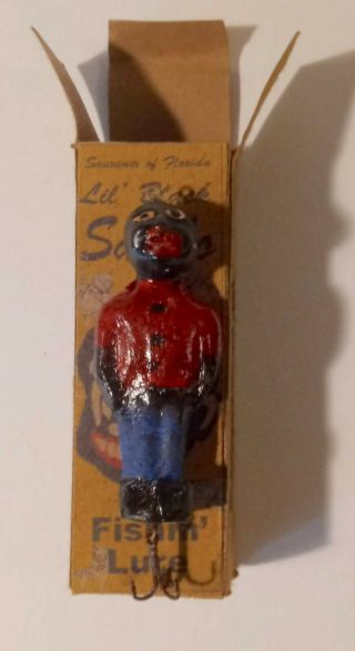 Vintage Souvenir Of Old Florida Little Man Novelty Boxed Fishing Lure Set