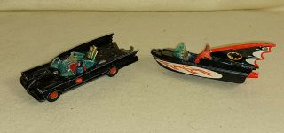 Vintage Corgi Batmobile w/Boat Batman Diecast Red Wheels 2