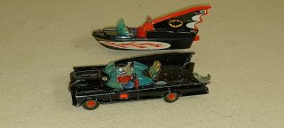 Vintage Corgi Batmobile w/Boat Batman Diecast Red Wheels 3