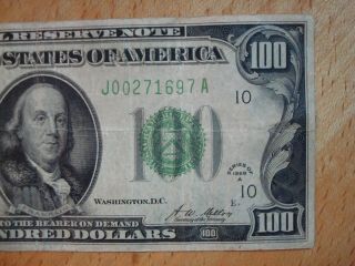 1928 A $100 ONE HUNDRED DOLLAR FEDERAL RESERVE NOTE CURRENCY KANSAS CITY VG 3