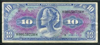 Usa 1964,  Military Payment,  Series 611,  10 Dollar,  M56,  Vf