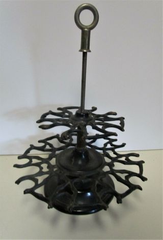 Antique Cast Iron 2 Tier Rubber Stamp Carousel Rack