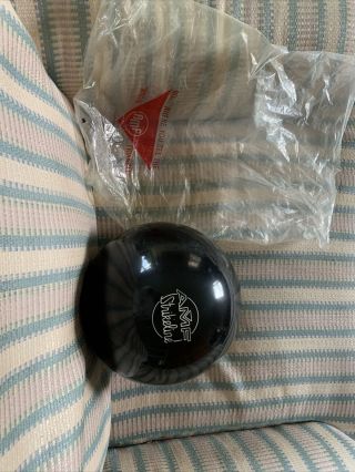 Vintage Undrilled Amf Strikeline Black Bowling Ball 13.  6 Pounds?
