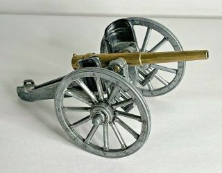 Vintage Diecast Metal And Brass Miniature Cannon