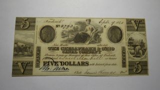 $5 1840 Frederick Maryland Md Obsolete Currency Bank Note Bill Chesapeake Au,
