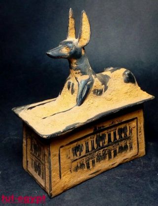 Ancient Egyptian Antiques Anubis God Mummy Deity Dog Statue Stone (3150) Bc