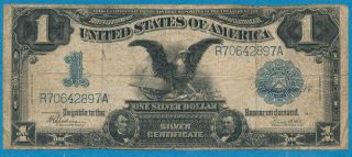 $1.  00 1899 Fr.  236 Black Eagle Blue Seal Silver Certificate.