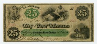 1862 25c The City Of Orleans,  Louisiana Note - Civil War Era