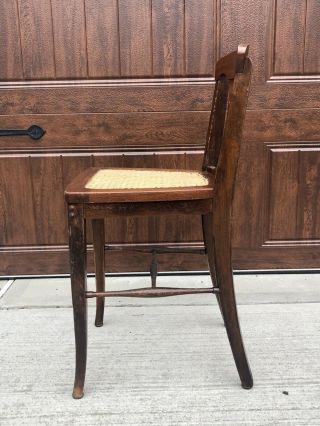 Vintage Antique Solid Wood Chair With Cane Seat J.  B Sciver NJ 2
