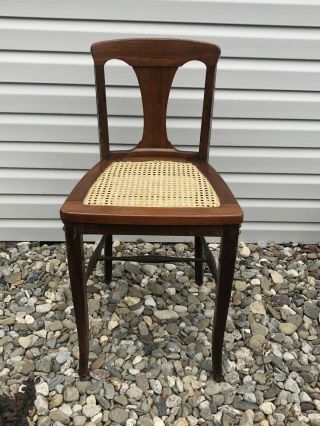 Vintage Antique Solid Wood Chair With Cane Seat J.  B Sciver NJ 3