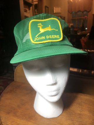 Vintage John Deere Full Mesh Snapback Trucker Cap Hat Patch K Products Made Usa