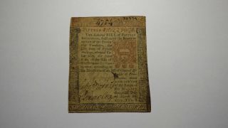 1771 Fifteen Shillings Pennsylvania Pa Colonial Currency Bank Note Bill Rare 15s