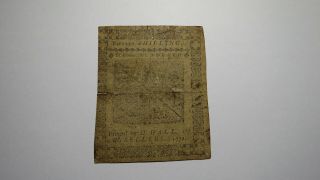 1771 Fifteen Shillings Pennsylvania PA Colonial Currency Bank Note Bill RARE 15s 2