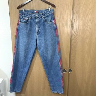 Tommy Hilfiger Big Flag Jeans Mens Size 34 Logo Spell Out Blue Vintage 90s