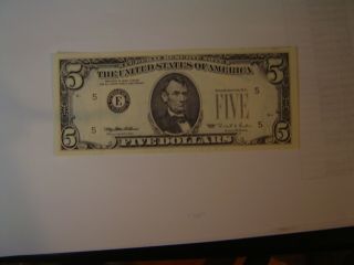 1995 $5 Federal Reserve Error Note